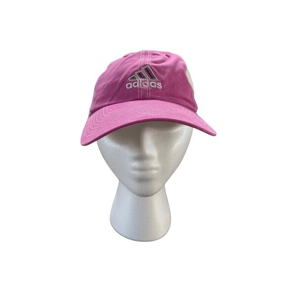 Adidas Pink & White Cotton Adjustable Strapback Hat For Women - Picture 1 of 8